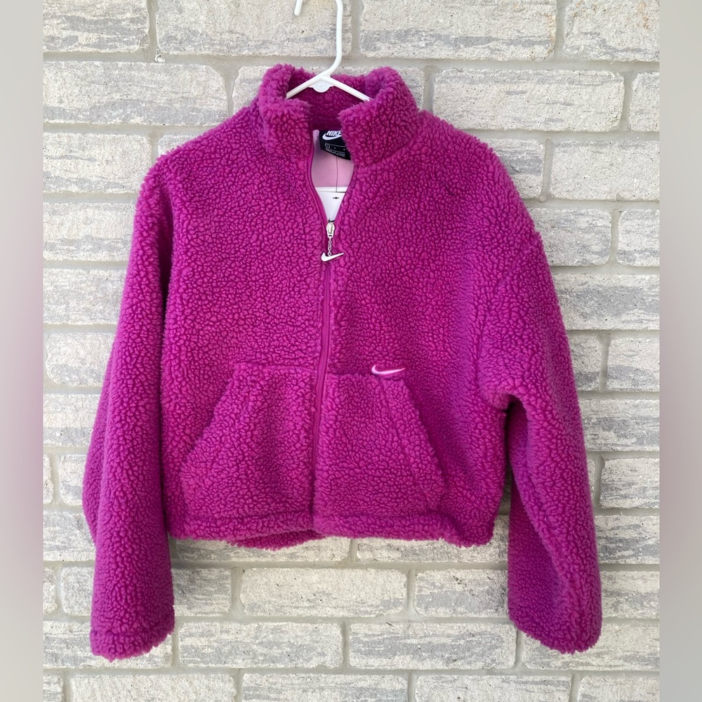 NWT Nike Swoosh Sherpa Jacket (oversized), Women’s Size Large